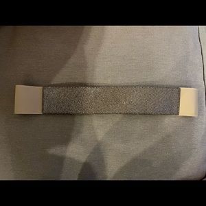 Brand New Express Cream and Gold Sparkle Stretchy Belt M/L